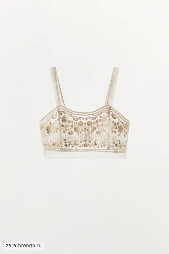 КОРОТКИЙ ТОП С ВЫШИВКОЙ — коллекция Zara «ZW»