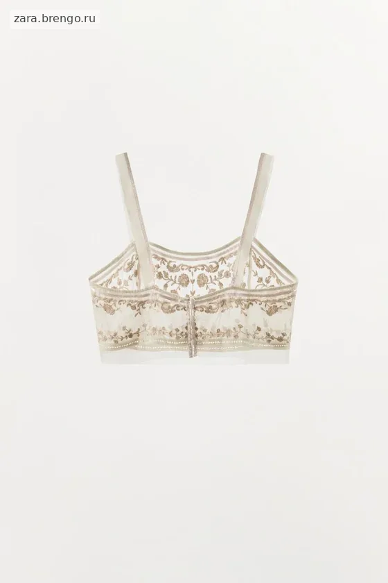 КОРОТКИЙ ТОП С ВЫШИВКОЙ — коллекция Zara «ZW»
