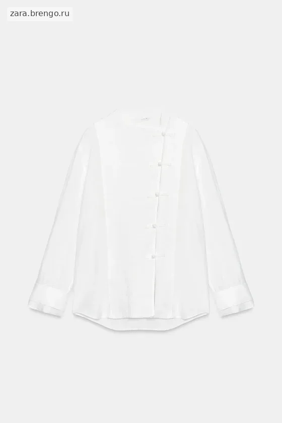 РУБАШКА С НАВЕСНЫМИ ПЕТЛЯМИ ИЗ 100% ЛЬНА — коллекция Zara «ZW»