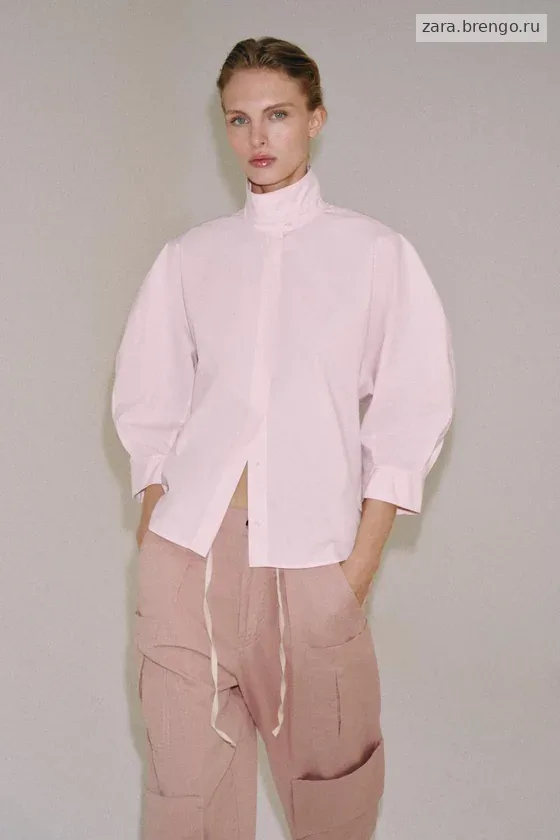 РУБАШКА С ОБЪЕМНЫМИ РУКАВАМИ коллекция Zara «ZW»