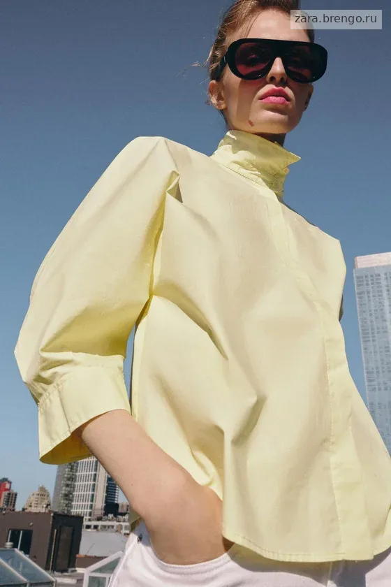 РУБАШКА С ОБЪЕМНЫМИ РУКАВАМИ коллекция Zara «ZW»