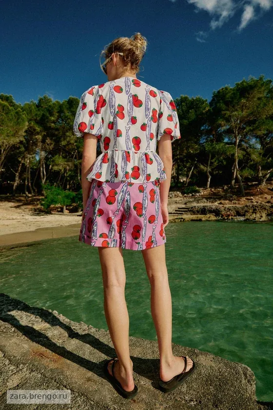 ШОРТЫ С ПРИНТОМ И ЗАЩИПАМИ