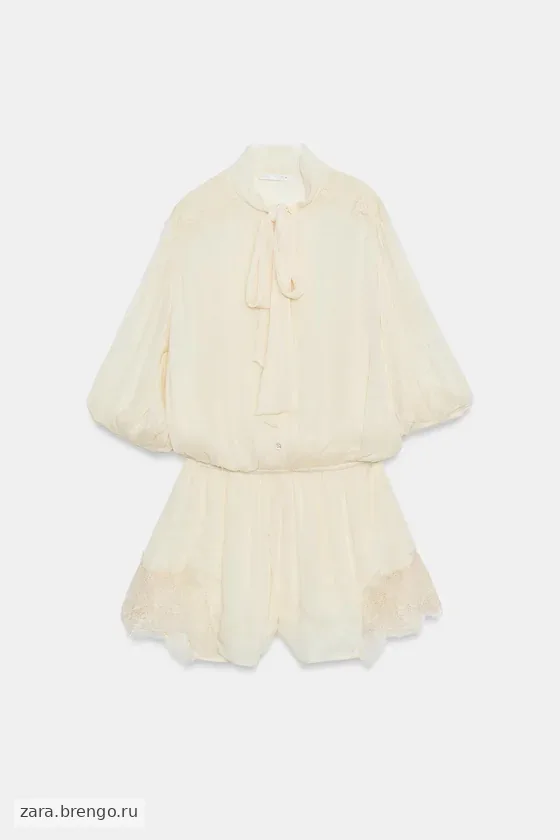 КОРОТКИЙ КОМБИНЕЗОН С КРУЖЕВОМ — коллекция Zara «ZW»