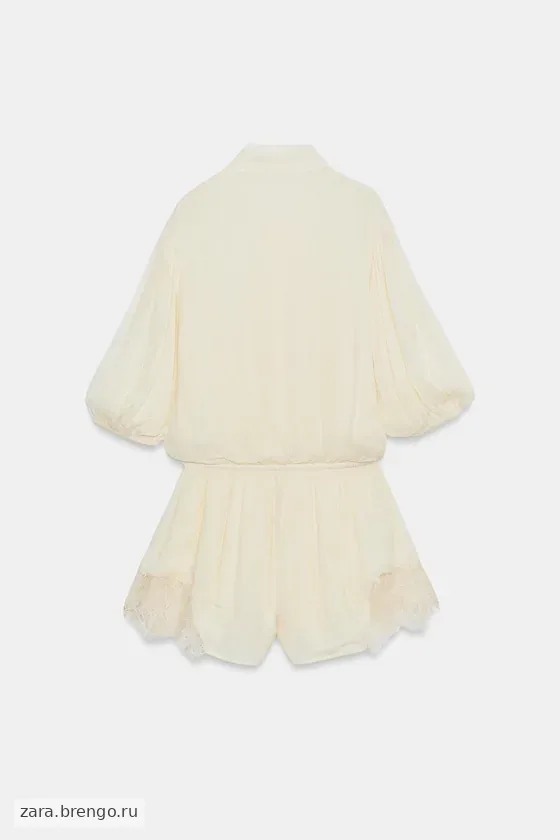 КОРОТКИЙ КОМБИНЕЗОН С КРУЖЕВОМ — коллекция Zara «ZW»