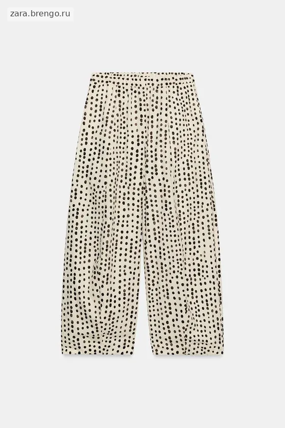 БРЮКИ В ПИЖАМНОМ СТИЛЕ В ГОРОШЕК — коллекция Zara «ZW»