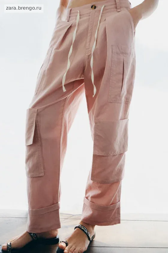 БРЮКИ КАРГО ИЗ СМЕСОВОГО ЛЬНА — коллекция Zara «ZW»