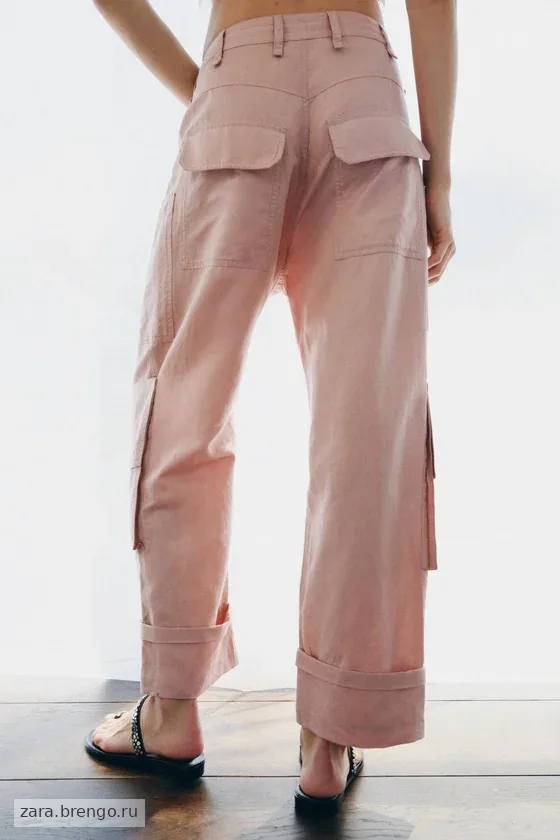 БРЮКИ КАРГО ИЗ СМЕСОВОГО ЛЬНА — коллекция Zara «ZW»