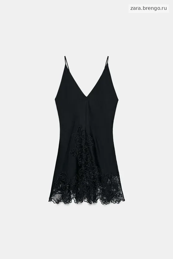 АТЛАСНЫЙ ТОП С ВЫШИВКОЙ — коллекция Zara «ZW»