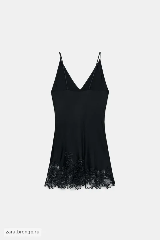 АТЛАСНЫЙ ТОП С ВЫШИВКОЙ — коллекция Zara «ZW»