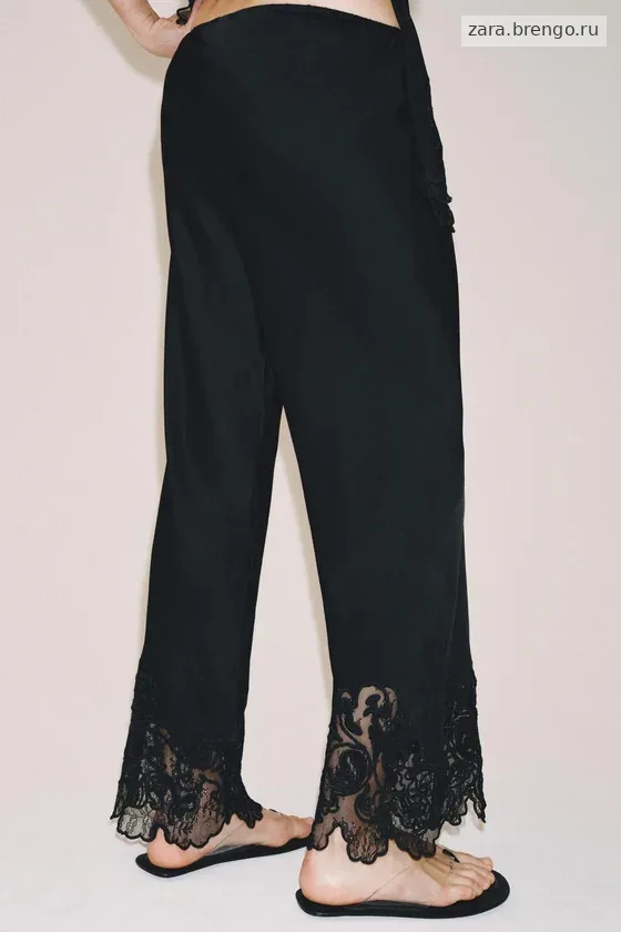 АТЛАСНЫЕ БРЮКИ С ВЫШИВКОЙ — коллекция Zara «ZW»