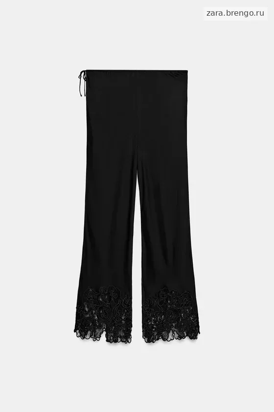АТЛАСНЫЕ БРЮКИ С ВЫШИВКОЙ — коллекция Zara «ZW»