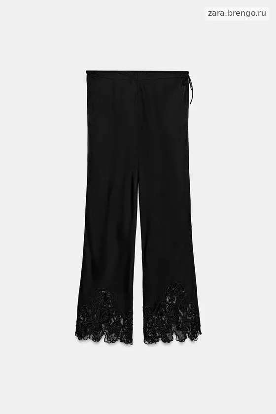АТЛАСНЫЕ БРЮКИ С ВЫШИВКОЙ — коллекция Zara «ZW»