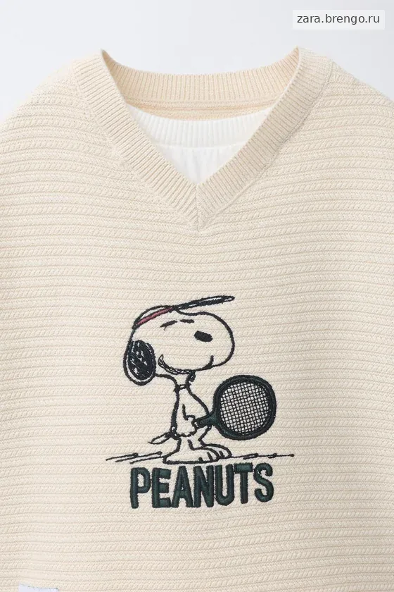 ВЯЗАНЫЙ ЖИЛЕТ С ВЫШИВКОЙ SNOOPY PEANUTS™