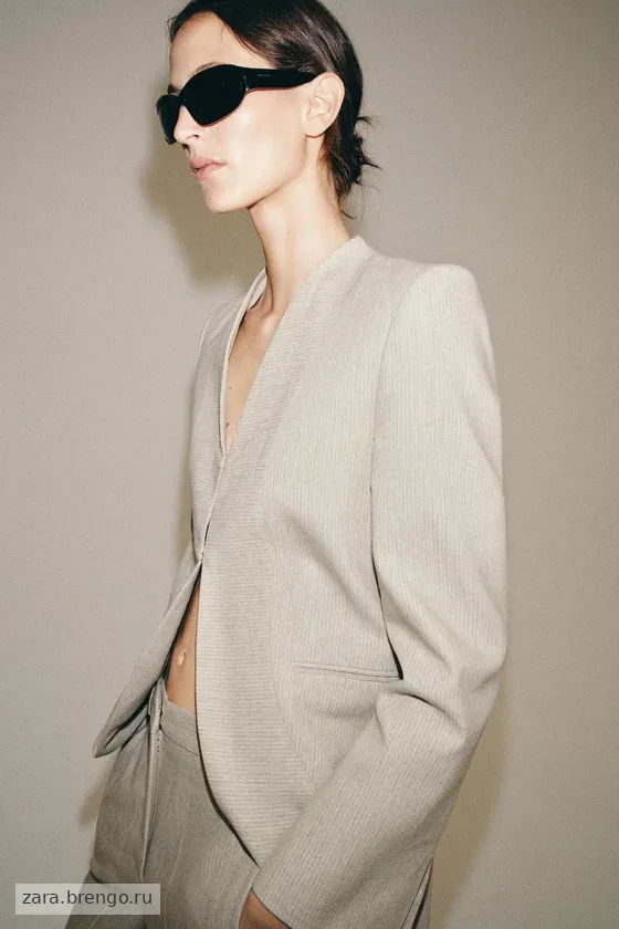 ДЛИННЫЙ БЛЕЙЗЕР В ПОЛОСКУ — коллекция Zara «ZW»