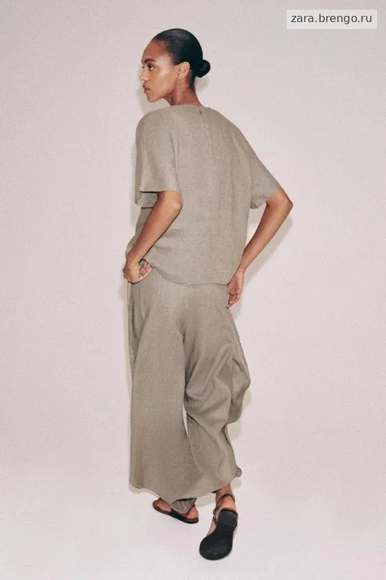 БРЮКИ ИЗ 100% ЛЬНА С РАЗРЕЗАМИ — коллекция Zara «ZW»