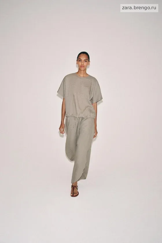 БРЮКИ ИЗ 100% ЛЬНА С РАЗРЕЗАМИ — коллекция Zara «ZW»