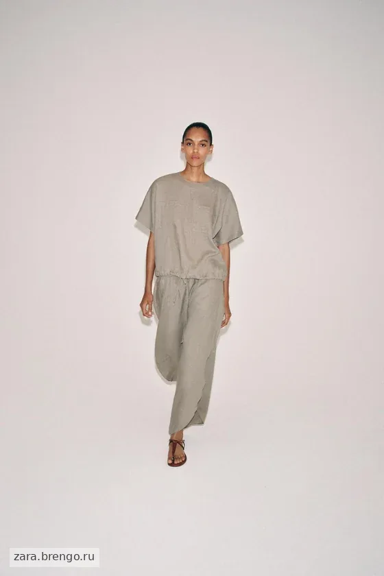 ТОП ИЗ 100% ЛЬНА НА ШНУРКАХ — коллекция Zara «ZW»