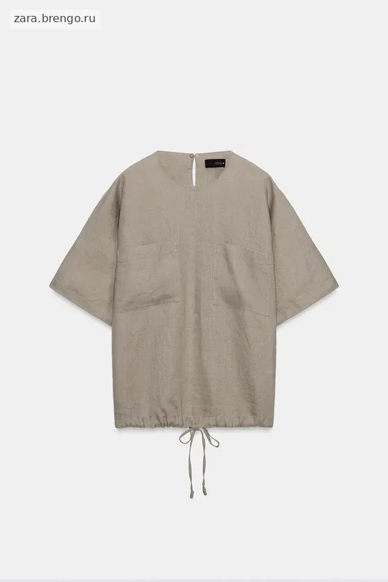 ТОП ИЗ 100% ЛЬНА НА ШНУРКАХ — коллекция Zara «ZW»