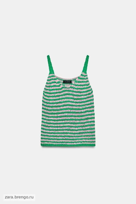 ТРИКОТАЖНЫЙ ТОП В ПОЛОСКУ НА БРЕТЕЛЯХ