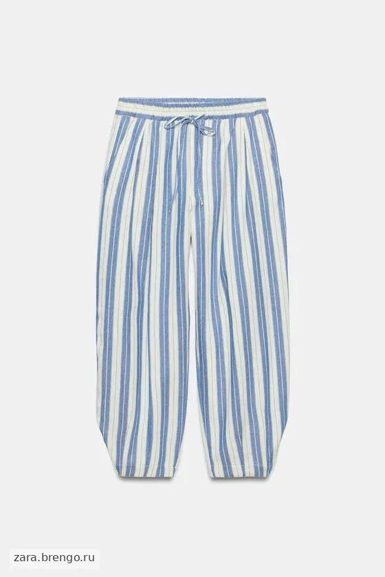 БРЮКИ В ПОЛОСКУ В ПИЖАМНОМ СТИЛЕ — коллекция Zara «ZW»