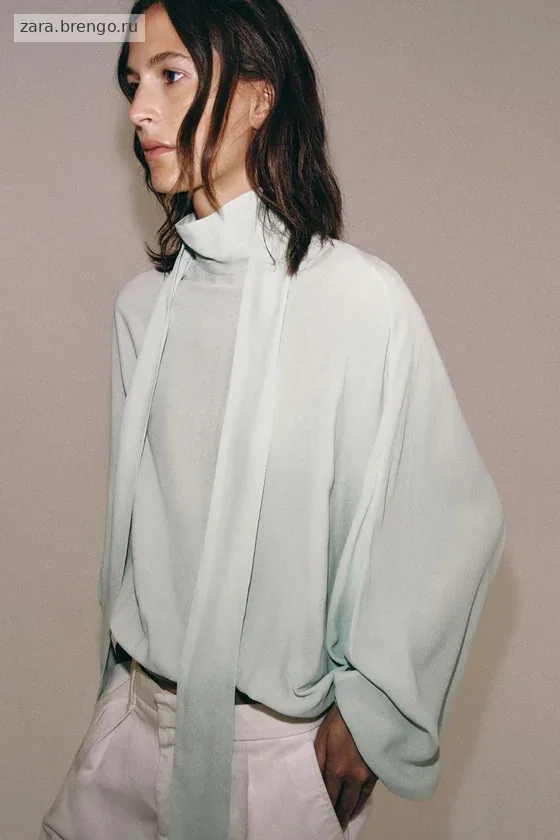 РУБАШКА С ЗАВЯЗКАМИ коллекция Zara «ZW»