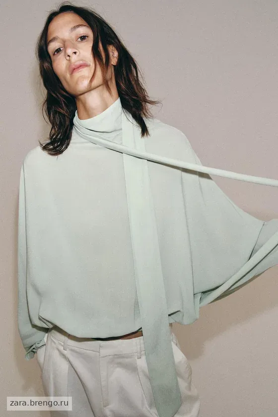 РУБАШКА С ЗАВЯЗКАМИ коллекция Zara «ZW»