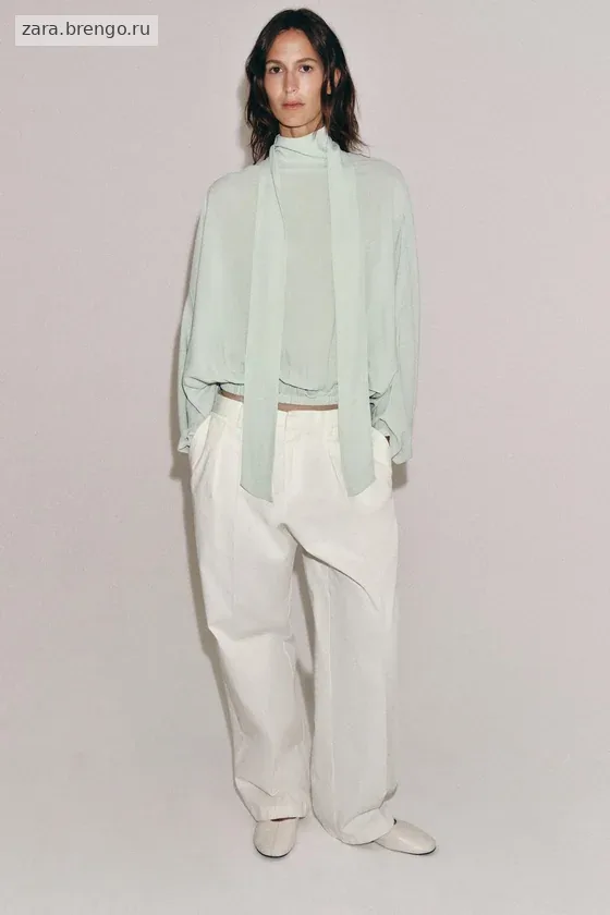 РУБАШКА С ЗАВЯЗКАМИ коллекция Zara «ZW»