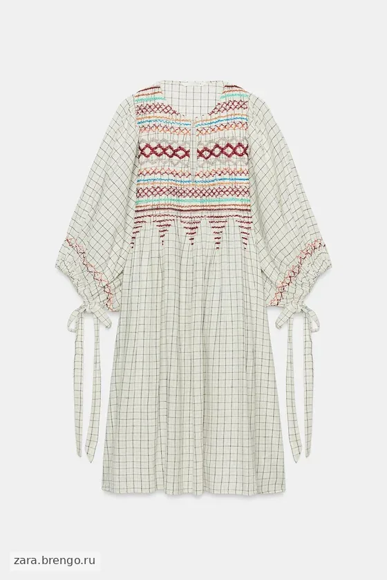ПЛАТЬЕ МИДИ ИЗ СМЕСОВОГО ЛЬНА — коллекция Zara «ZW»