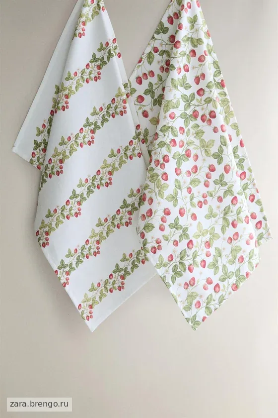 Набор из двух хлопковых чайных полотенец с цветочным принтом