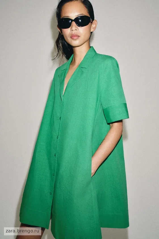 ПЛАТЬЕ-РУБАШКА С КОРОТКИМ РУКАВОМ коллекция Zara «ZW»