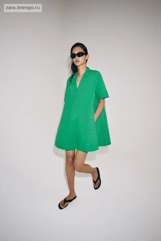 ПЛАТЬЕ-РУБАШКА С КОРОТКИМ РУКАВОМ коллекция Zara «ZW»