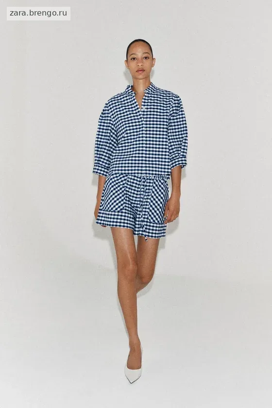 ШОРТЫ В КЛЕТКУ ВИШИ — коллекция Zara «ZW»