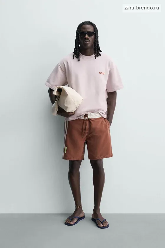 Длинные плавательные шорты с лентами pukas surf x zara