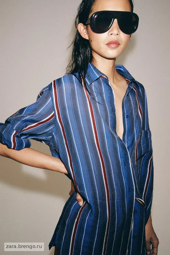 ДЛИННАЯ РУБАШКА В ПОЛОСКУ — коллекция Zara «ZW»