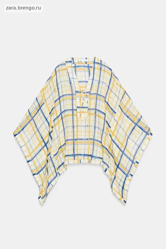 ТУНИКА ИЗ 100% РАМИ В КЛЕТКУ — коллекция Zara «ZW»