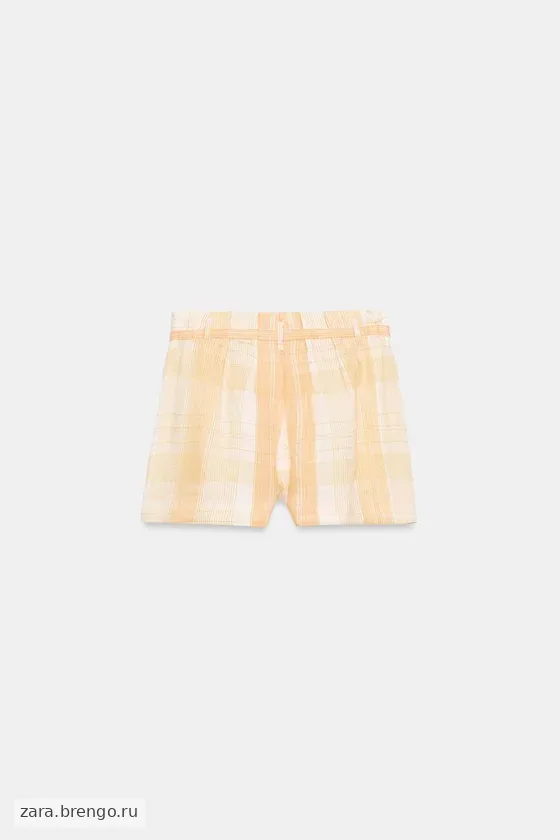 ШОРТЫ ИЗ 100% РАМИ СО СБОРКАМИ — коллекция Zara «ZW»