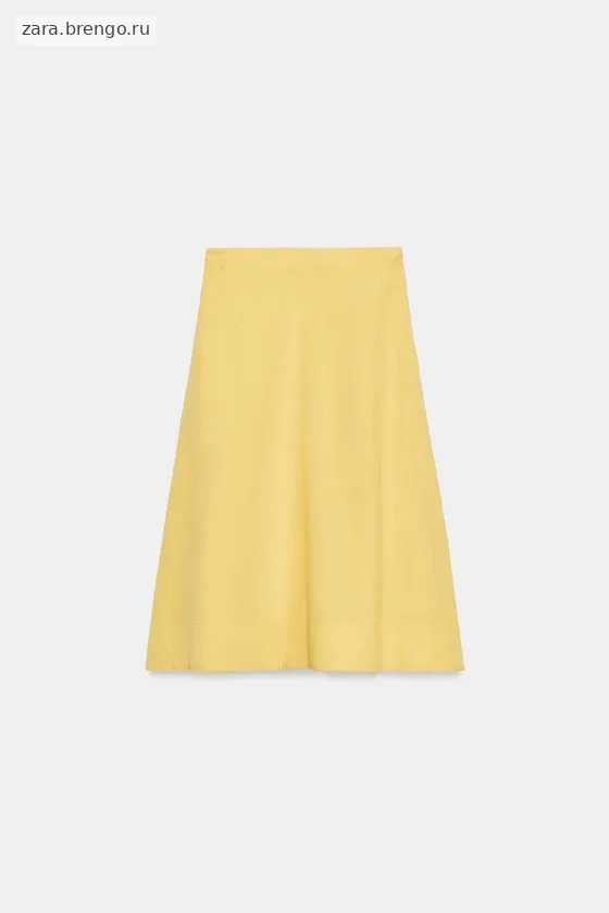 ЮБКА МИДИ ИЗ СМЕСОВОГО ЛЬНА — коллекция Zara «ZW»