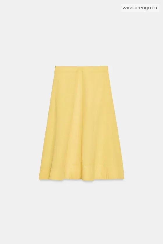 ЮБКА МИДИ ИЗ СМЕСОВОГО ЛЬНА — коллекция Zara «ZW»