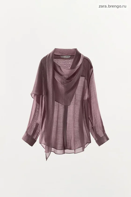 РУБАШКА С ШАРФОМ коллекция Zara «ZW»
