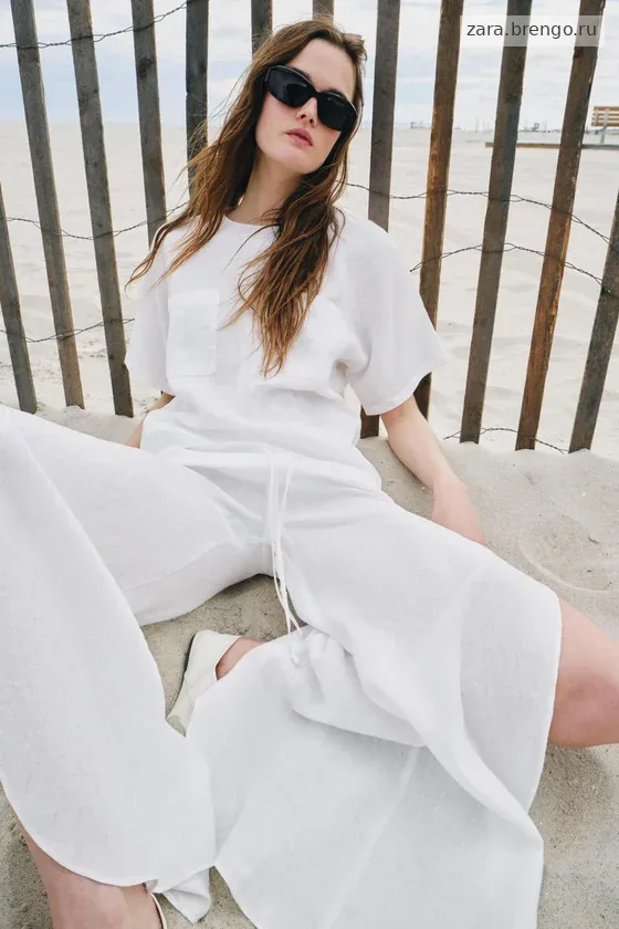 ТОП ИЗ 100% ЛЬНА НА ШНУРОВКЕ — коллекция Zara «ZW»