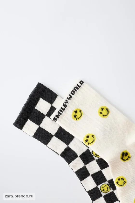 НАБОР ИЗ 2 ПАР НОСКОВ SMILEYWORLD ® В ШАХМАТНУЮ КЛЕТКУ