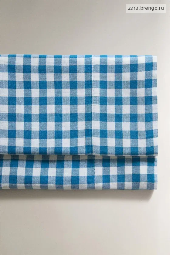 Набор из хлопкового муслинового пододеяльника и простыни в клетку