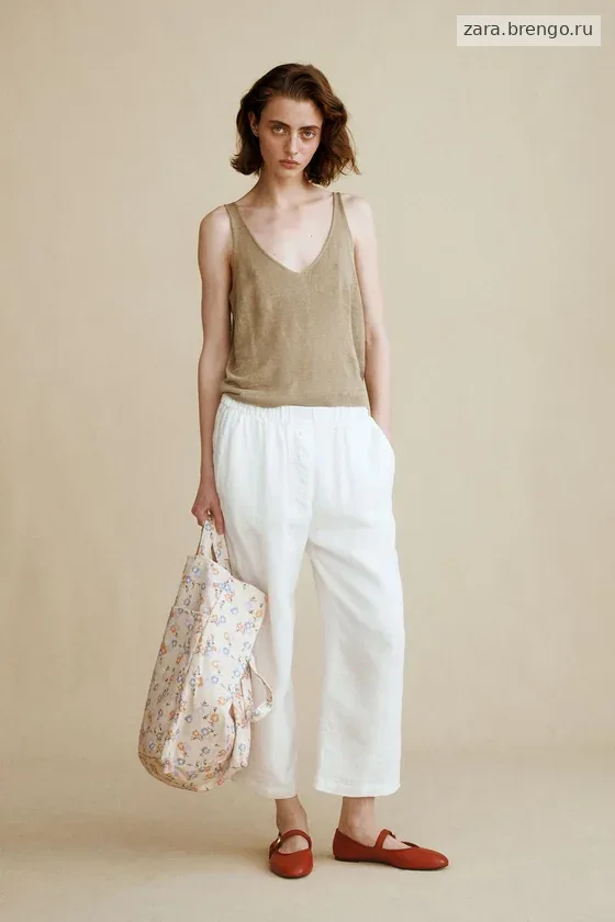 Топ из льняного трикотажа с тонкими бретелями, созданный caramel london x zara
