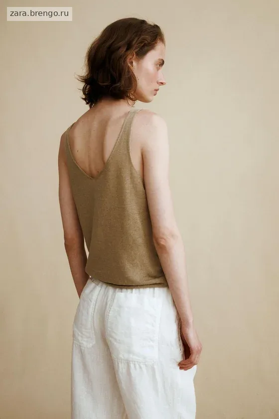 Топ из льняного трикотажа с тонкими бретелями, созданный caramel london x zara