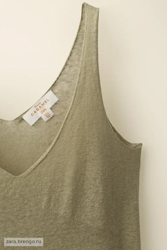 Топ из льняного трикотажа с тонкими бретелями, созданный caramel london x zara