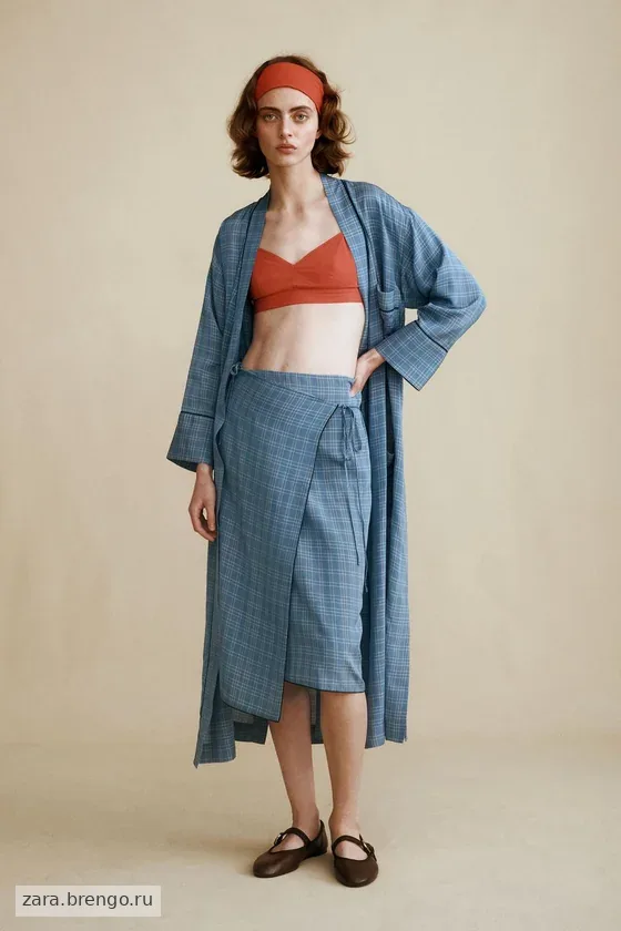Юбка миди в клетку из коллекции caramel london x zara