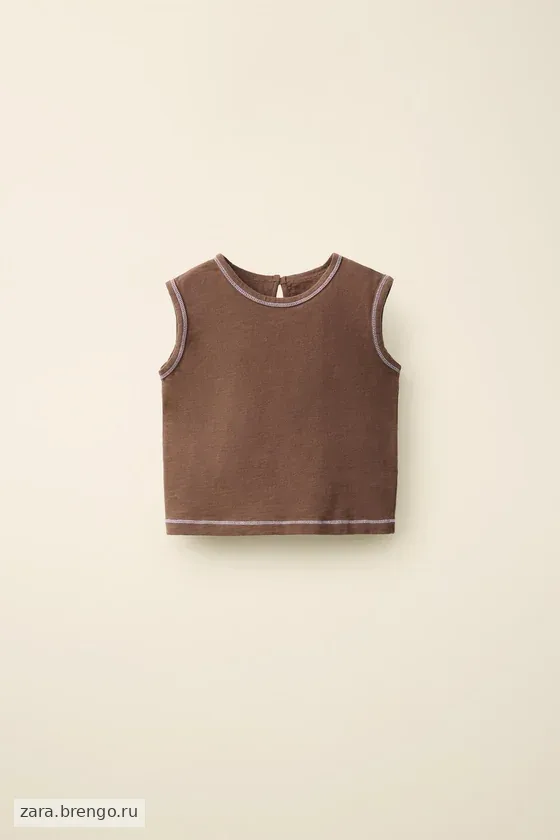 Футболка без рукавов с контрастной отстрочкой caramel london x zara