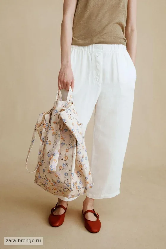 Брюки из 100% льна из коллекции caramel london x zara