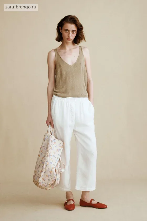 Брюки из 100% льна из коллекции caramel london x zara