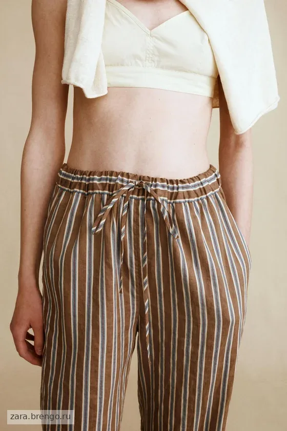 Брюки из льняной смеси в полоску, созданные caramel london x zara